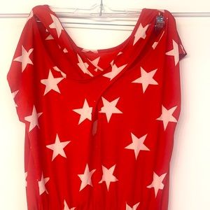 Cute red and white star romper. Size M
